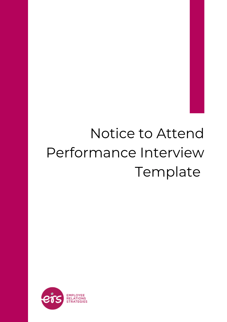 Notice to attend performance interview