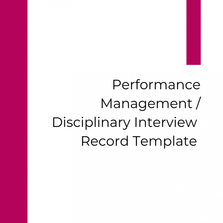performance management disciplinary interview record template